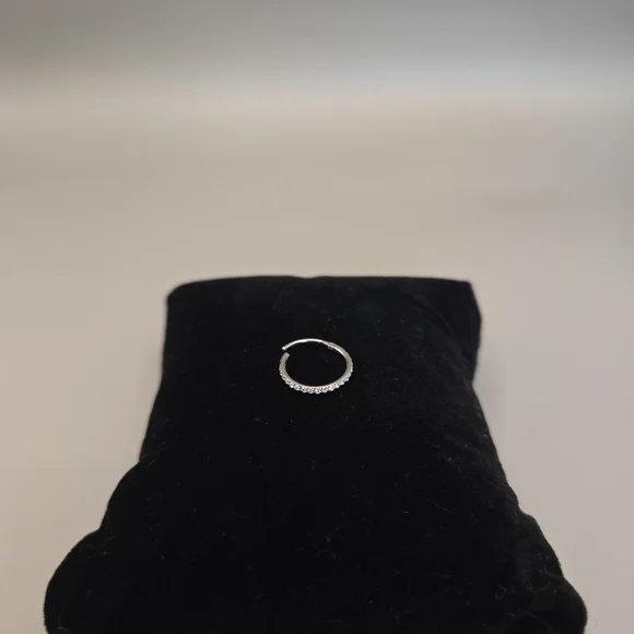 Nose Ring with Silver Accents Surgical Steel. - Picture 3 of 4